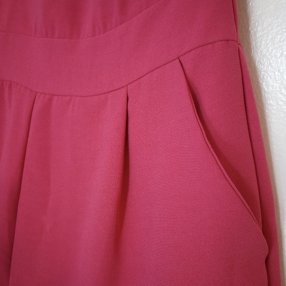 Hot Pink Shorts Romper w/Pockets - Picture 5 of 9